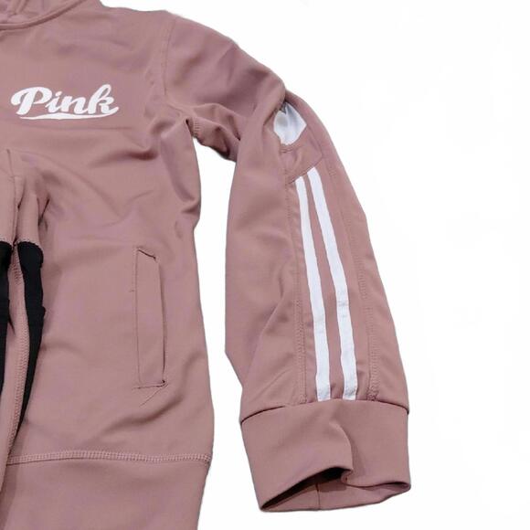 PINK Victoria's Secret Mauve Pink & Black Track Jogger Set, Zipper doesnt work.. - Picture 8 of 12